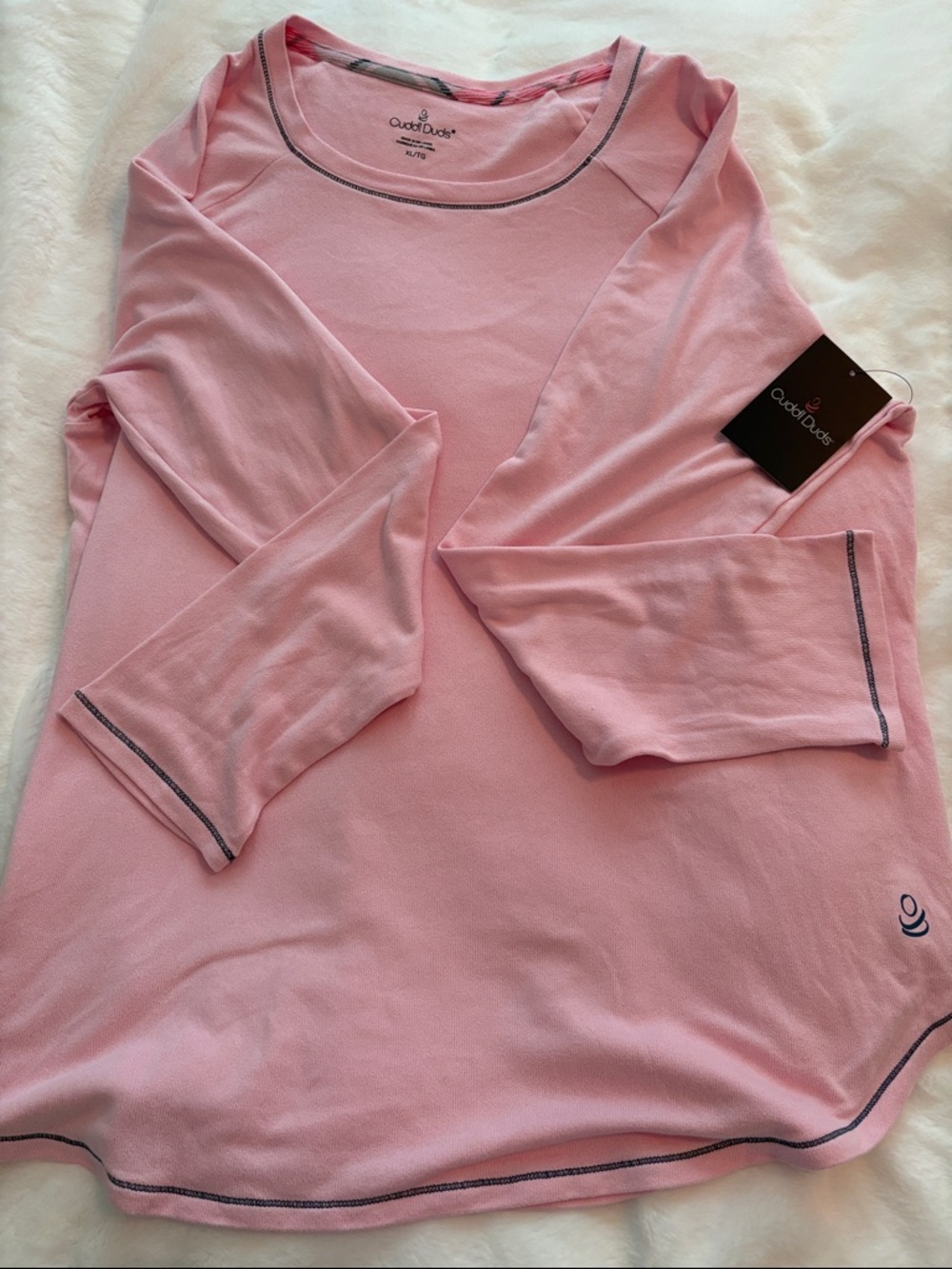 Cuddl Duds Light Pink Long Sleeve Crew Top